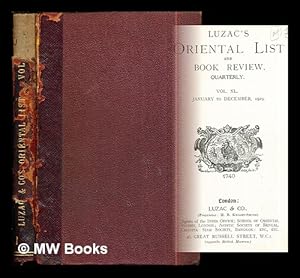 Seller image for Luzac's Oriental List and Book Review: Quarterly: vol. XL: January to December, 1929 for sale by MW Books