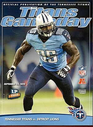 Imagen del vendedor de NFL: Gameday Tennessee Titans Vs Detroit Lions September 23, 2012 a la venta por Warren Hahn