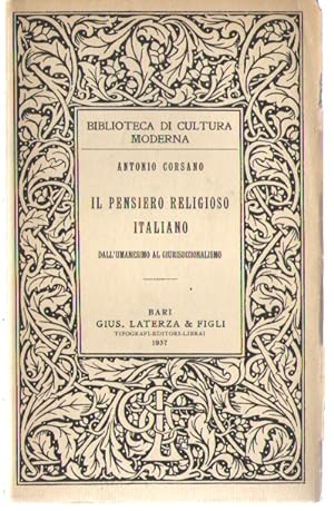 Seller image for Il Pensiero Religioso italiano Dall'umanesimo for sale by Il Salvalibro s.n.c. di Moscati Giovanni