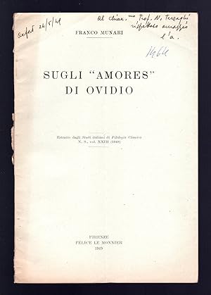 Bild des Verkufers fr Sugli "Amores" di Ovidio zum Verkauf von Sergio Trippini