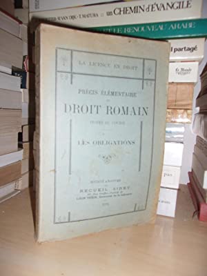 Seller image for PRECIS ELEMENTAIRE DE DROIT ROMAIN : Notes De Cours : Les Obligations for sale by Planet's books