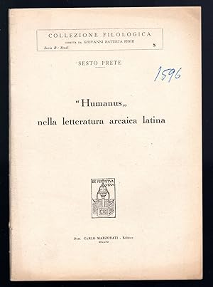 Immagine del venditore per Humanus" nella letteratura arcaica latina venduto da Sergio Trippini