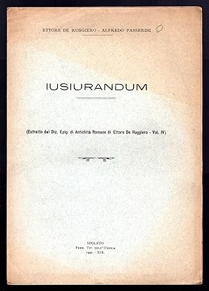 Bild des Verkufers fr Iusurandum zum Verkauf von Sergio Trippini