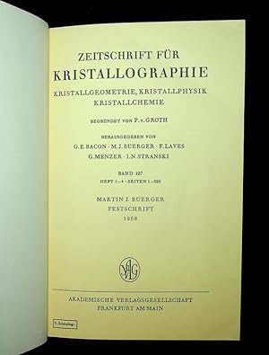 Image du vendeur pour Zeitschrift Fur Kristallographie - Martin J. Buerger Festschrift 1968 mis en vente par Kuenzig Books ( ABAA / ILAB )