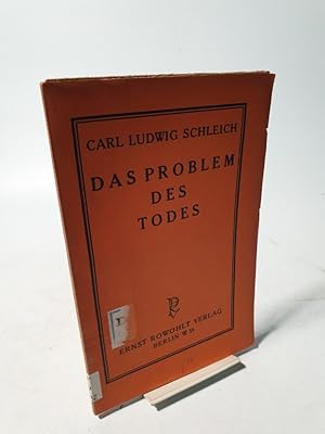 Imagen del vendedor de Das Problem des Todes. a la venta por Antiquariat Bookfarm