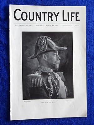 Seller image for Country Life Magazine. No.1000, 4 March 1916. HM The King ( George V.) Cover Portrait of 1000th Issue. Includes a Review of Country Houses Visited, Use of Sulphate of Ammonia to Increase Food Supply. for sale by Tony Hutchinson