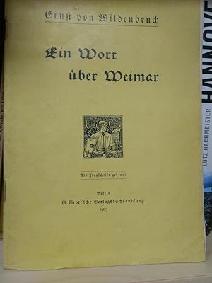 Ein Wort über Weimar.