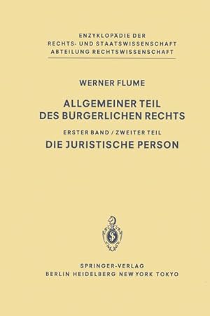 Imagen del vendedor de Allgemeiner Teil des Brgerlichen Rechts : Zweiter Teil Die juristische Person a la venta por AHA-BUCH GmbH