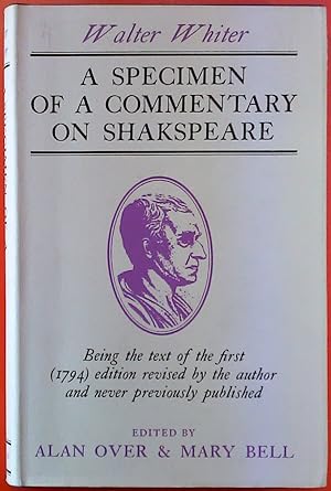 Bild des Verkufers fr A Specimen of a Commentary on Shakespeare zum Verkauf von biblion2