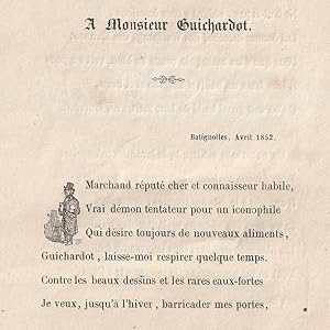 Epître à Monsieur Guichardot, Marchand de dessins et d'estampes anciennes.