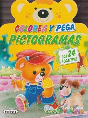 Bild des Verkufers fr Colorea y pega pictogramas. Con 24 pegatinas. El oso Pekoso. Edad: 4+. zum Verkauf von La Librera, Iberoamerikan. Buchhandlung