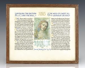 Calligraphic Manuscript on Vellum with a Color Miniature of the Painting by Leonardo Da Vinci.