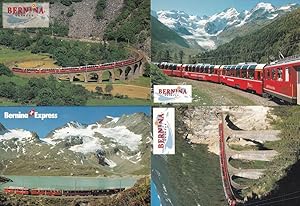 Bernina Express Switzerland Railway Train 4x Postcard s