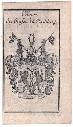 Bild des Verkufers fr Wapen der Grafen von Rechberg. Kupferstich-Wappen. zum Verkauf von Antiquariat Dennis R. Plummer