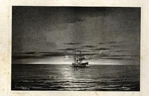 Photogravure Süd Amerika Ohlsen 1894, Sonnenuntergang
