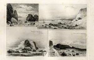 Photogravure Süd Amerika Ohlsen 1894, Chilenische Küste, Hafeneinfahrt von Valparaiso, Playa Ancha