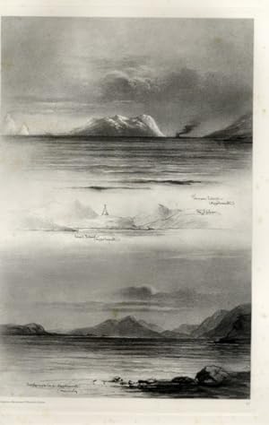 Photogravure Süd Amerika Ohlsen 1894, Dawsen- Island, Scholl-Island, Magellanstraße