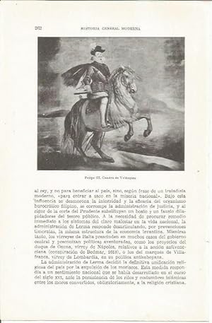 Imagen del vendedor de LAMINA 23858: Felipe III, por Velazquez a la venta por EL BOLETIN