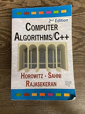 Imagen del vendedor de Computer Algorithms / C++ (Second Edition) a la venta por Chamblin Bookmine