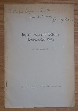 Immagine del venditore per Joyce's Ulysses and Dublin's Alexanderplatz Berlin venduto da Christian White Rare Books Ltd