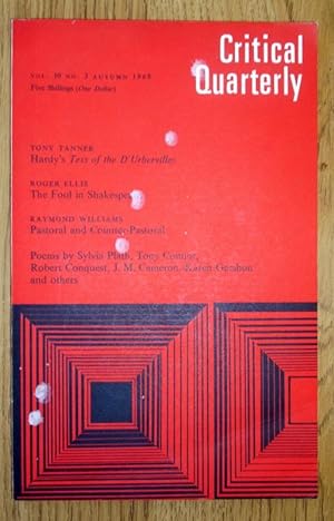 Immagine del venditore per Critical Quarterly, Vol 10, No 3, Autumn 1968. Two Poems by Sylvia Plath (taken from Plath's radio play 'Three Women'). venduto da Christian White Rare Books Ltd