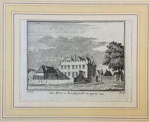 [Antique print] Het Huis te Baarland van agteren, 1743.