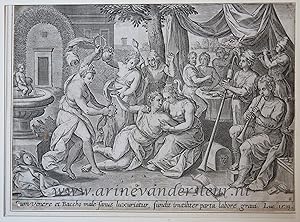 [Antique print, engraving, 1643] The Prodigal Son wasting his substance / De verloren zoon verkwi...