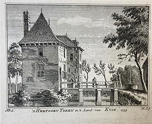 [Antique print] 's Hertogen Toren in 't Land van Kuik, 1739.