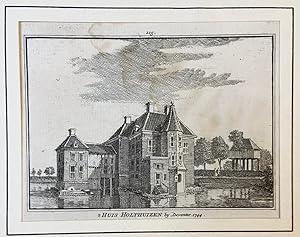 [Antique print] 't Huis Holthuizen bij Deventer, 1744.