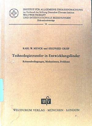 Immagine del venditore per Technologietransfer in Entwicklungslnder : Rahmenbedingungen, Mechanismen, Probleme. Weltwirtschaft und internationale Beziehungen ; 15; venduto da books4less (Versandantiquariat Petra Gros GmbH & Co. KG)