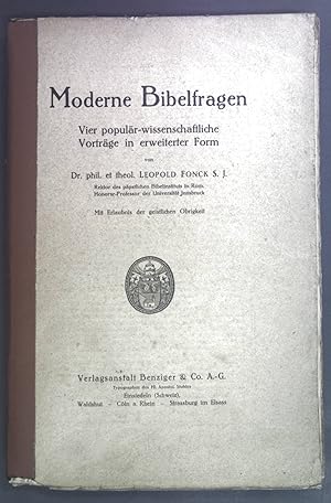 Seller image for Moderne Bibelfragen. Vier populr-wissenschaftliche Vortrge in erweiterter Form. for sale by books4less (Versandantiquariat Petra Gros GmbH & Co. KG)