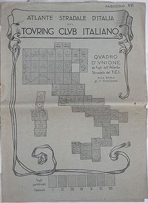 Atlante Stradale d'Italia del Touring Club Italiano. Quadro d'Unione dei Fogli dell'Atlante Strad...