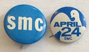 Seller image for April 24 / SMC [pinback button, together with "SMC" pin] for sale by Bolerium Books Inc.