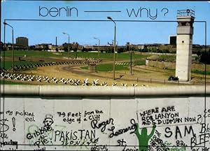 Ansichtskarte / Postkarte Berlin, Mauer mit Graffiti, Wachturm