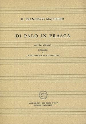 Bild des Verkufers fr Di palo in frasca zum Verkauf von Studio Bibliografico Marini