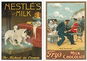 Nestles Frys Milk Chocolate 2x Advertising Postcard s