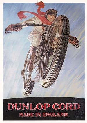 Dunlop Cord Tyres Motorcycle Poster Advertising Postcard