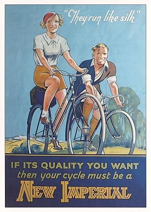 New Imperial Old Cycles Bicycles Of Silk Advertising Postcard
