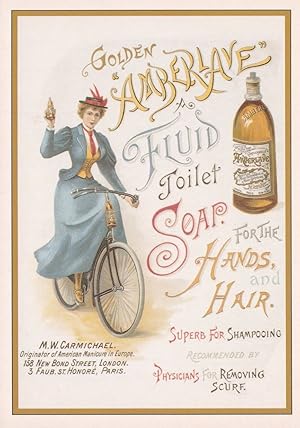 Golden Amberlave Toilet Soap Bicycle Advertising Postcard