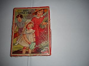 Early Vintage Jigsaws Entitled - ' Busy Little Folk ' 2 X 12 Piece Children's Puzzles in Original...
