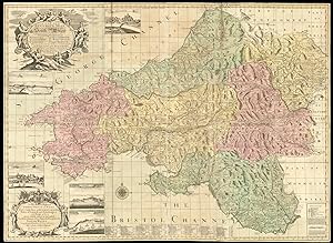 Image du vendeur pour A new and accurate map of South Wales containing the counties of Pembroke, Glamorgan, Carnarthen, Brecknock, Cardigan, Radnor, wherein are exactly laid down and delineated from an actual survey and admeasurement: all the towns, villages, churches, chapels, gentlemen's seats together with the rivers, roads, divisions, mountains, forests, mines, bridges, lakes, fens &c. In their true position, situation and dystances. By Eman Bowen. mis en vente par Daniel Crouch Rare Books Ltd