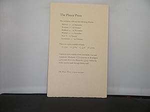 List of Venues and Dates for the Exhibition of Books from the Fleece Press displayed at six Heref...