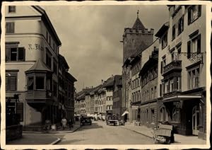 Ansichtskarte / Postkarte Rheinfelden Kanton Aargau Schweiz, Marktgasse, Hotel Krone, Geschäft N....