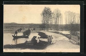 Ansichtskarte Episy, Inondation 1910, überschwemmte Ortschaft