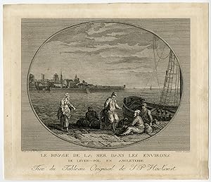 Antique Master Print-VIEW-SEA-SHORE-LIVERPOOL-ENGLAND-Hackaert-Suntach-1770
