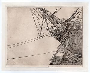 Antique Print-BOW-SHIP-SAIL-HARBOUR-Derkzen van Angeren-ca. 1908