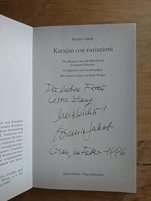 Bild des Verkufers fr Karajan con variazioni - Der Maestro und die Musikwelt in seinem Schatten zum Verkauf von Antiquariat Birgit Gerl