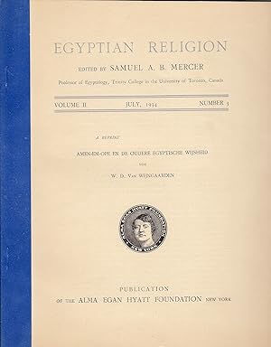 Bild des Verkufers fr Amen-em-ope en de oudere Egyptische wijsheid. (Egyptian Religion). zum Verkauf von Librarium of The Hague