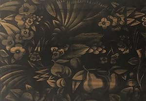 Seller image for Entwurf zu einer Tapete (um 1922). Zwei Musterdrucke schwarzweiss und rot auf Papier. 53 x 35 cm. Gerahmt. for sale by Georg Fritsch Antiquariat
