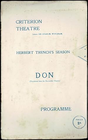 Immagine del venditore per Don by Rudolf Bessier: Criterion Theatre Programme venduto da Lazy Letters Books